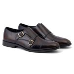 Bella Tread Men's Handcrafted[ Brown Double Monk Strap
